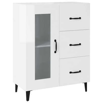 vidaXL Buffet blanc brillant 69,5x34x90 cm Bois d'ingénierie