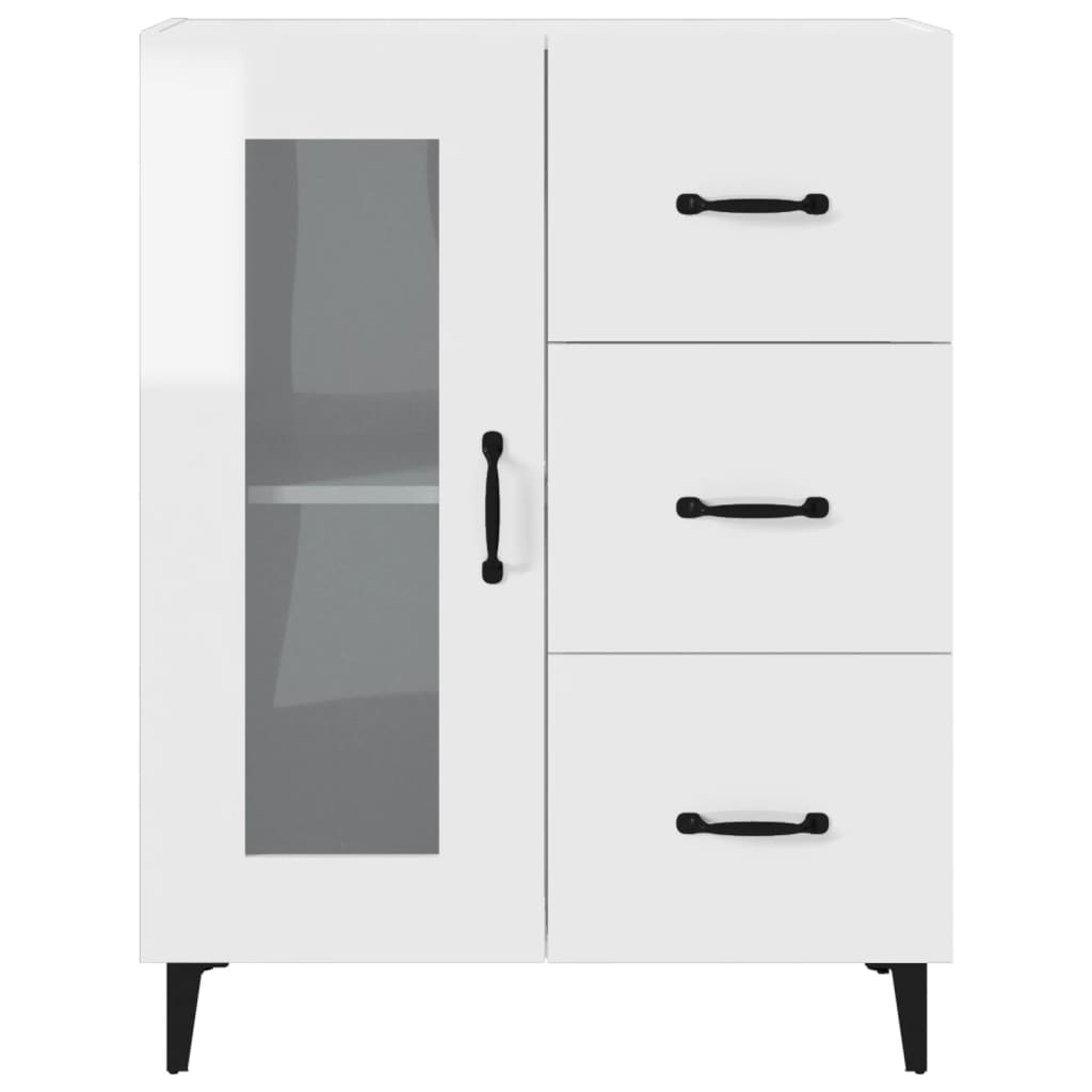 vidaXL Buffet blanc brillant 69,5x34x90 cm Bois d'ingénierie