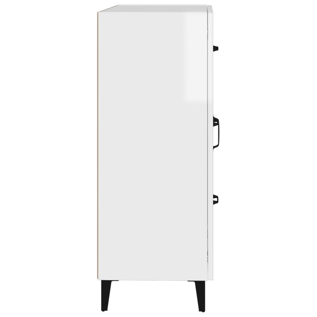 vidaXL Buffet blanc brillant 69,5x34x90 cm Bois d'ingénierie