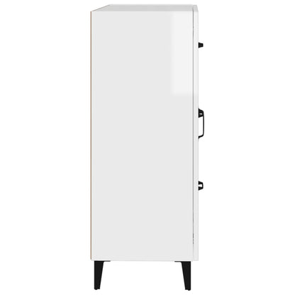 vidaXL Buffet blanc brillant 69,5x34x90 cm Bois d'ingénierie