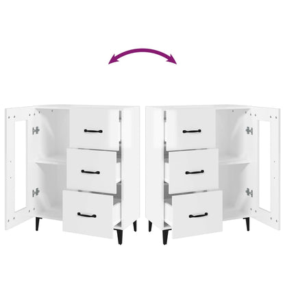 vidaXL Buffet blanc brillant 69,5x34x90 cm Bois d'ingénierie