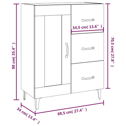 vidaXL Buffet blanc brillant 69,5x34x90 cm Bois d'ingénierie