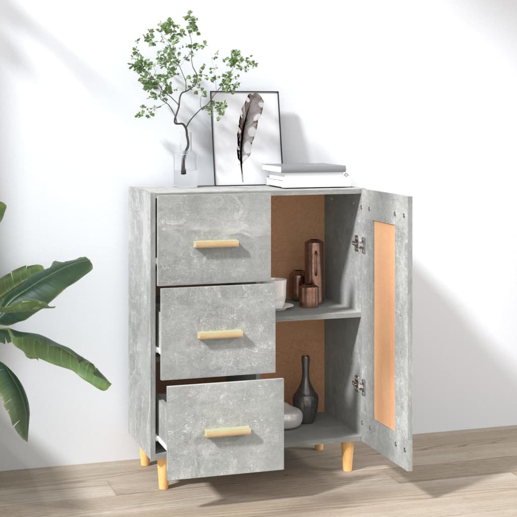vidaXL Buffet gris béton 69,5x34x90 cm Bois d'ingénierie