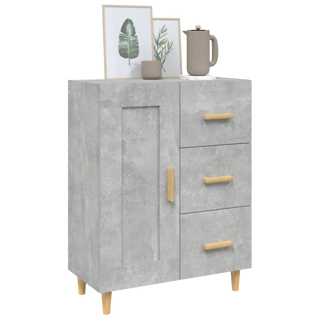 vidaXL Buffet gris béton 69,5x34x90 cm Bois d'ingénierie