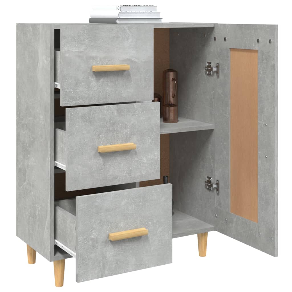 vidaXL Buffet gris béton 69,5x34x90 cm Bois d'ingénierie