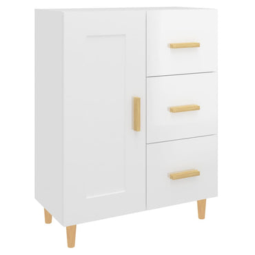 vidaXL Buffet blanc brillant 69,5x34x90 cm Bois d'ingénierie