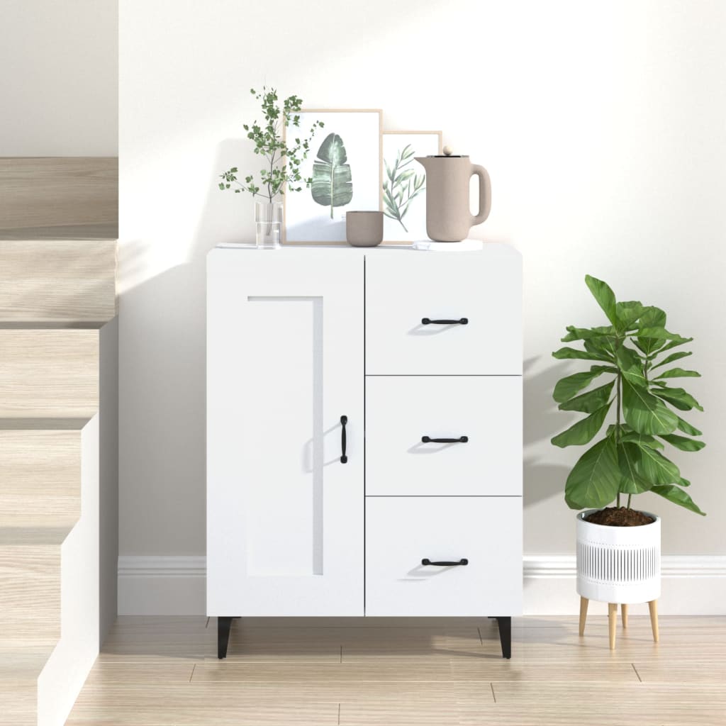 vidaXL Buffet blanc 69,5x34x90 cm en bois d'ingénierie