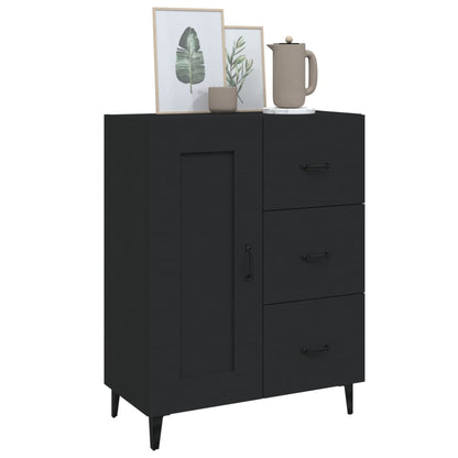 vidaXL Commode noire 69,5x34x90 cm en bois d'ingénierie