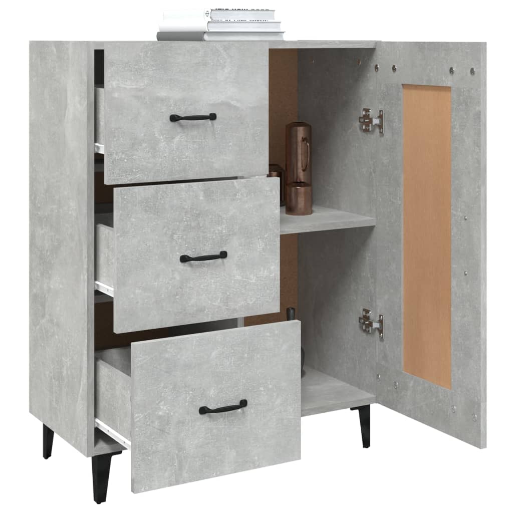 vidaXL Buffet gris béton 69,5x34x90 cm Bois d'ingénierie