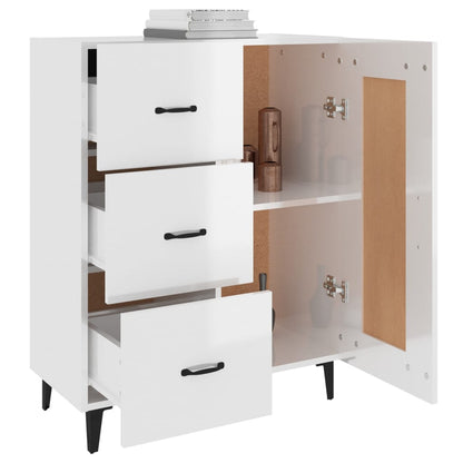 vidaXL Buffet blanc brillant 69,5x34x90 cm Bois d'ingénierie