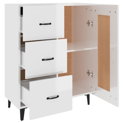 vidaXL Buffet blanc brillant 69,5x34x90 cm Bois d'ingénierie