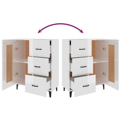 vidaXL Buffet blanc brillant 69,5x34x90 cm Bois d'ingénierie