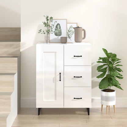 vidaXL Buffet blanc brillant 69,5x34x90 cm Bois d'ingénierie