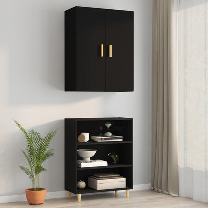 vidaXL Meuble haut noir 69,5x34x90 cm