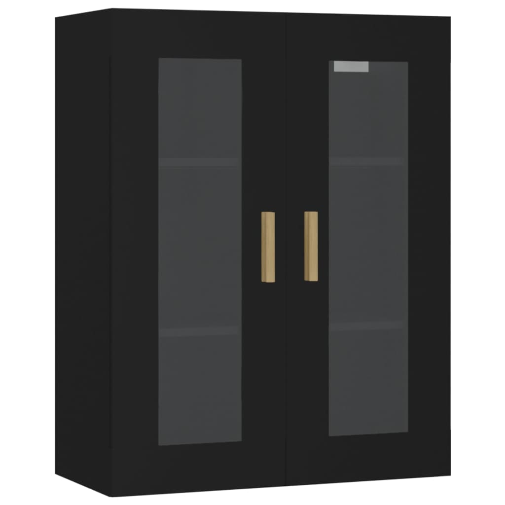 vidaXL Meuble haut noir 69,5x34x90 cm