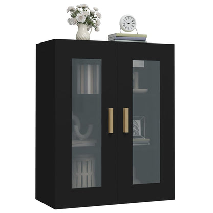 vidaXL Meuble haut noir 69,5x34x90 cm