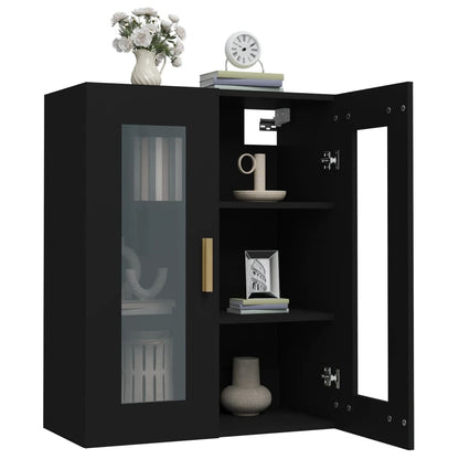 vidaXL Meuble haut noir 69,5x34x90 cm