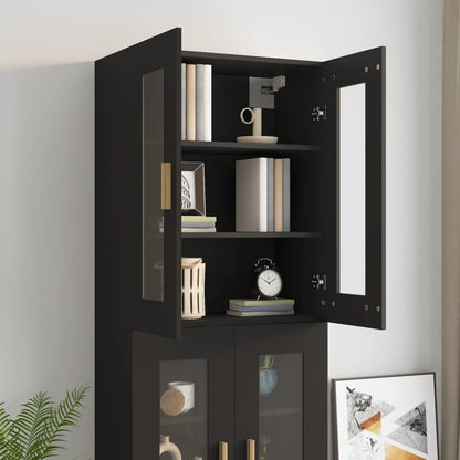vidaXL Meuble haut noir 69,5x34x90 cm
