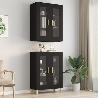 vidaXL Meuble haut noir 69,5x34x90 cm