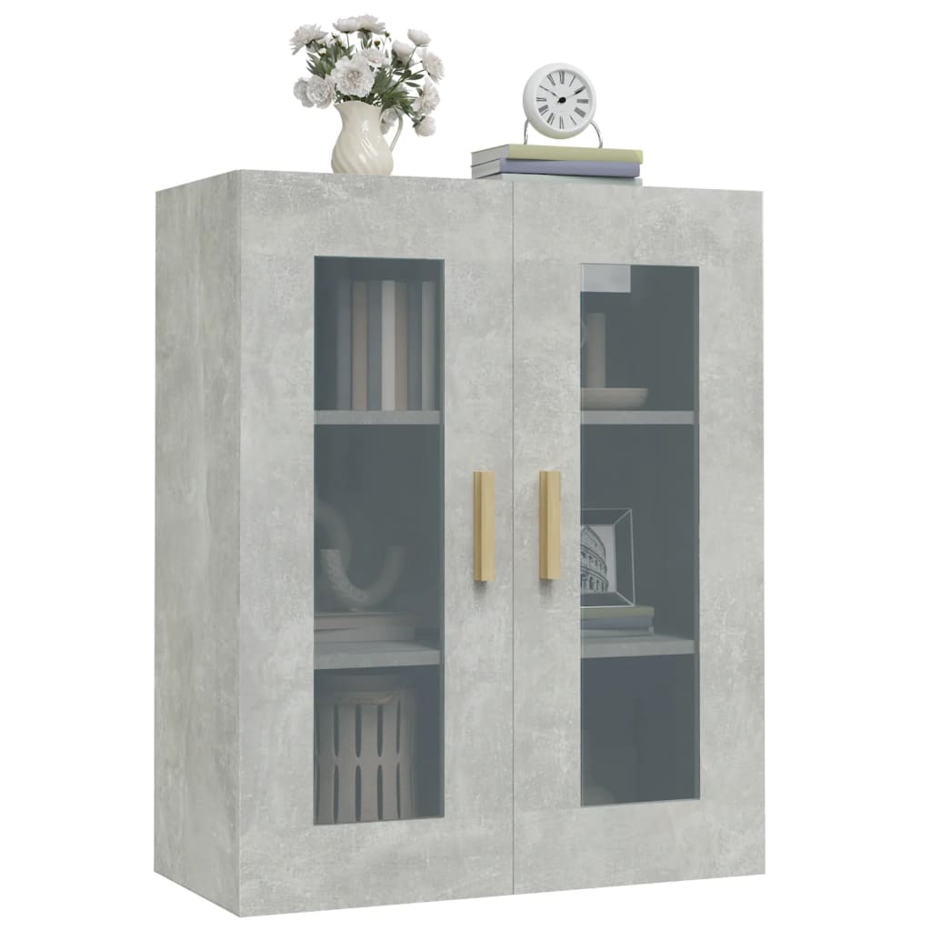 vidaXL Armoire murale gris béton 69,5x34x90 cm