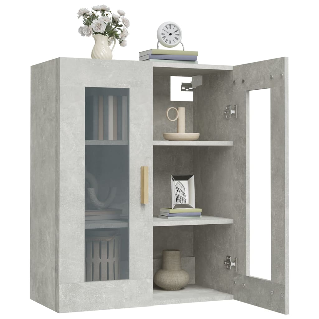 vidaXL Armoire murale gris béton 69,5x34x90 cm