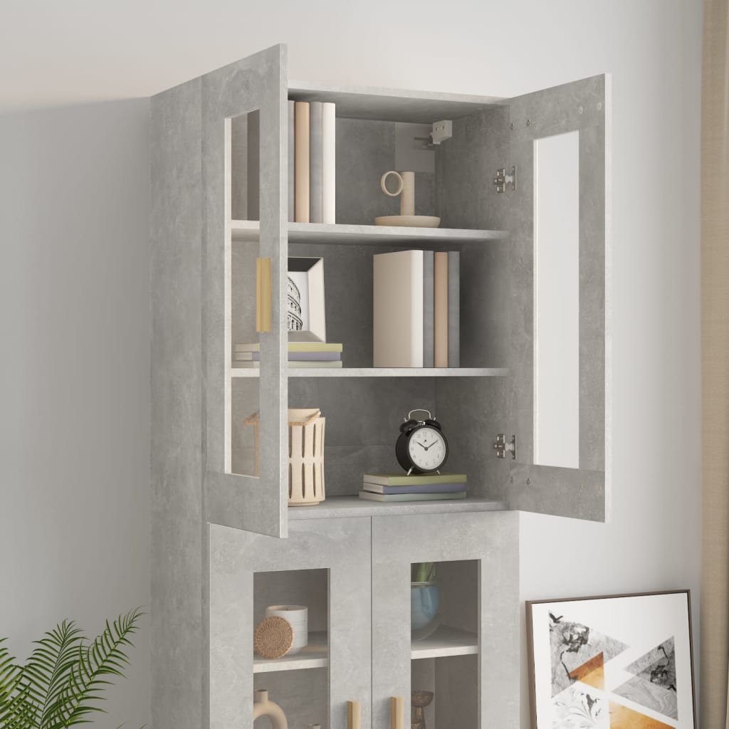 vidaXL Armoire murale gris béton 69,5x34x90 cm