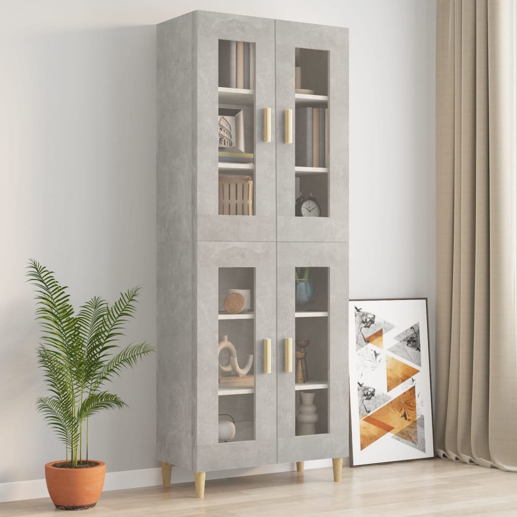 vidaXL Armoire murale gris béton 69,5x34x90 cm