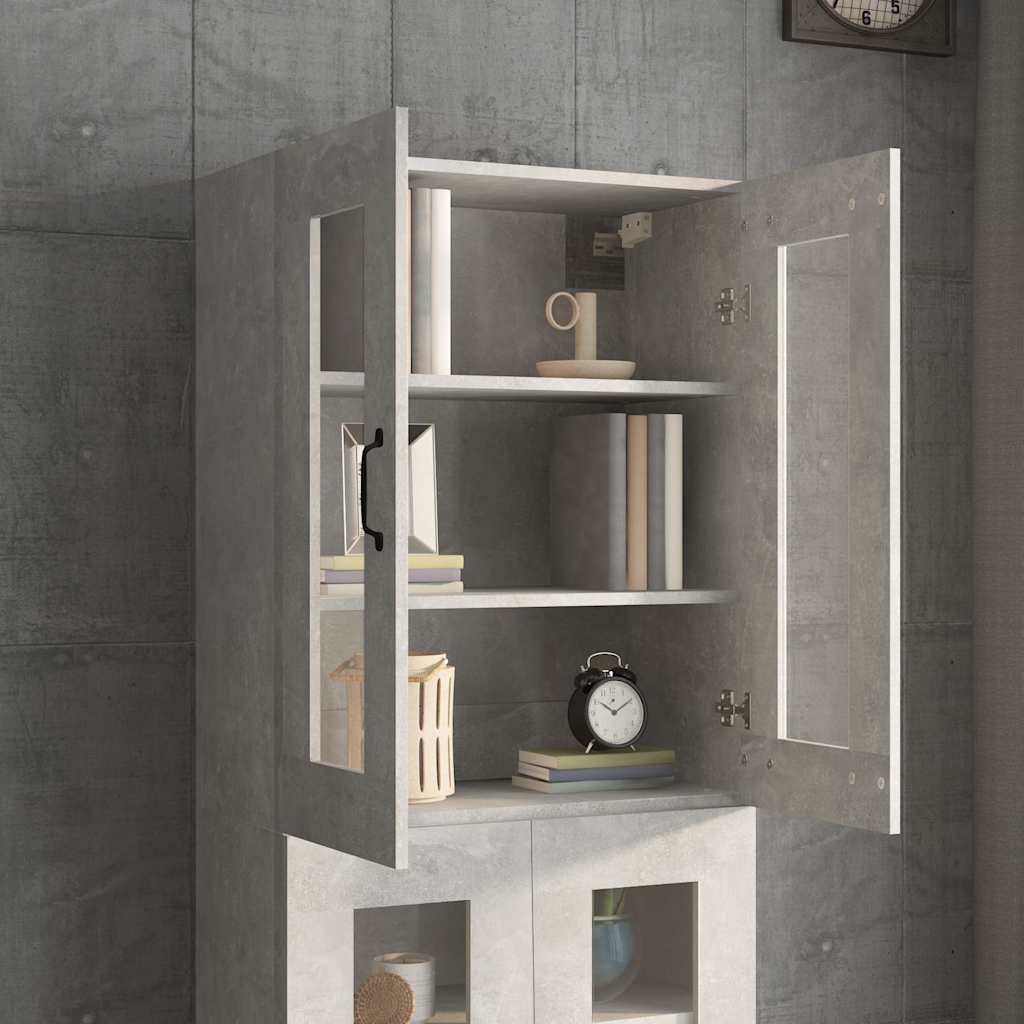 vidaXL Armoire murale gris béton 69,5x34x90 cm