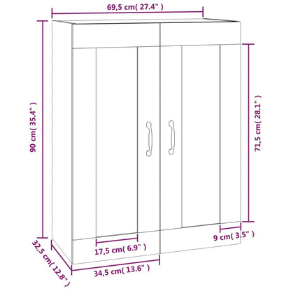vidaXL Armoire murale blanche 69,5x32,5x90 cm