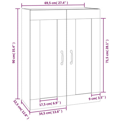 vidaXL Armoire murale Chêne Sonoma 69,5x32,5x90 cm