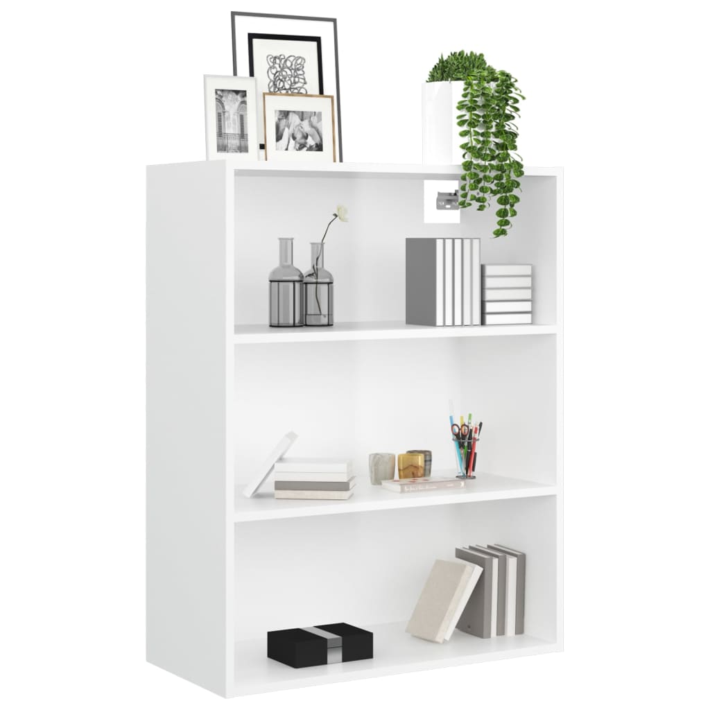 vidaXL Meuble haut mural blanc brillant 69,5x32,5x90 cm