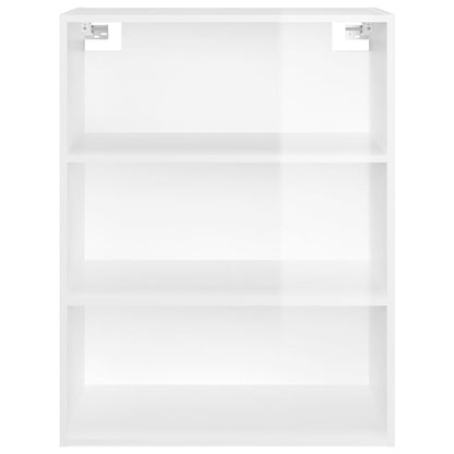 vidaXL Meuble haut mural blanc brillant 69,5x32,5x90 cm