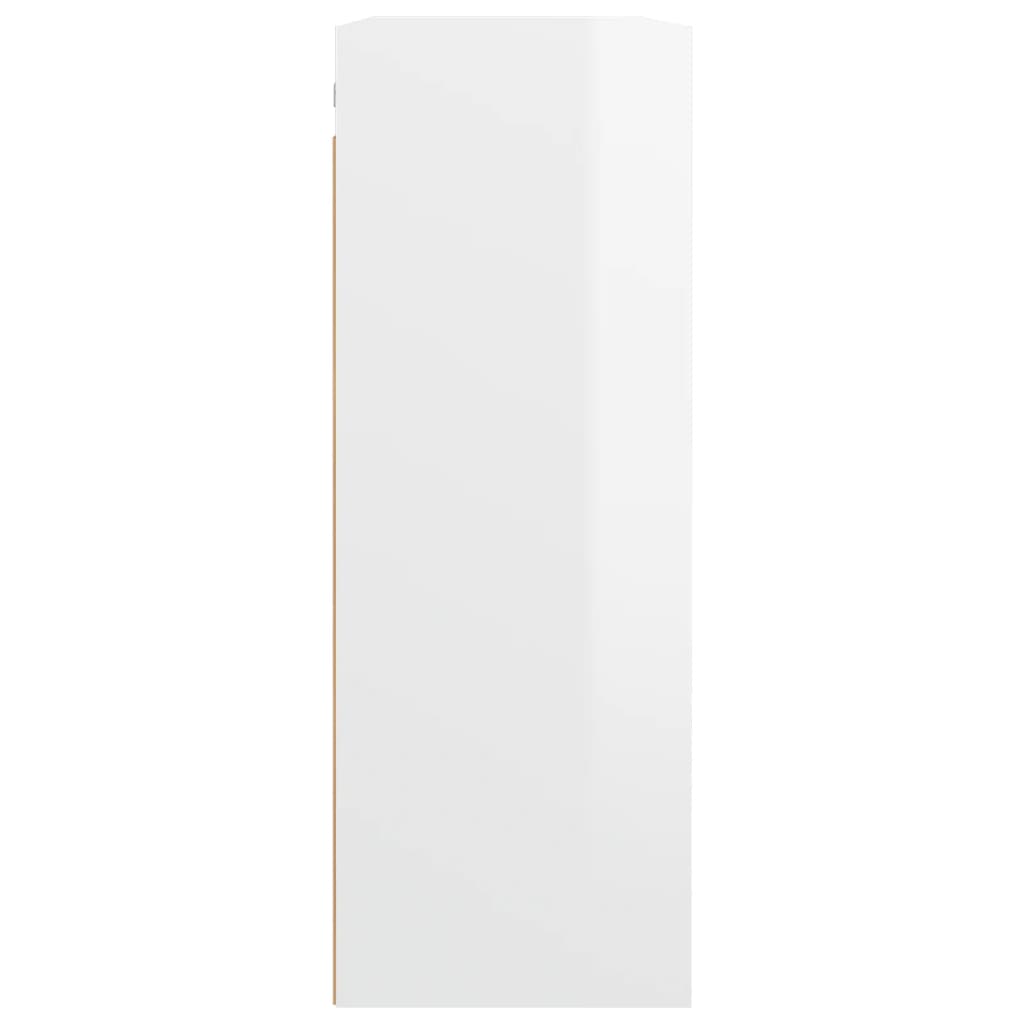 vidaXL Meuble haut mural blanc brillant 69,5x32,5x90 cm