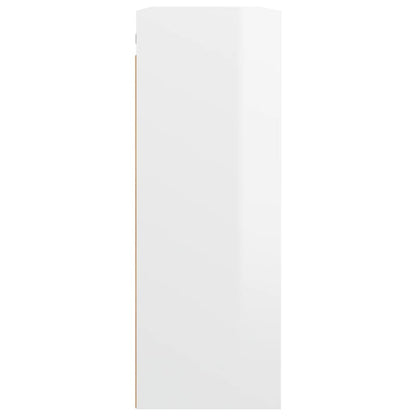 vidaXL Meuble haut mural blanc brillant 69,5x32,5x90 cm