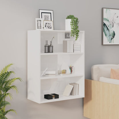 vidaXL Meuble haut mural blanc brillant 69,5x32,5x90 cm