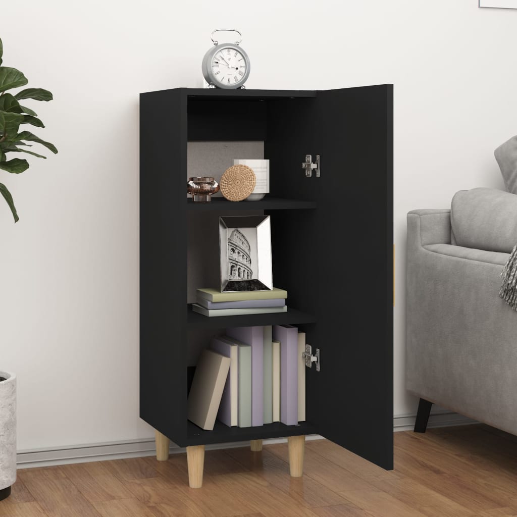 vidaXL Buffet noir 34,5x34x90 cm Bois d'ingénierie