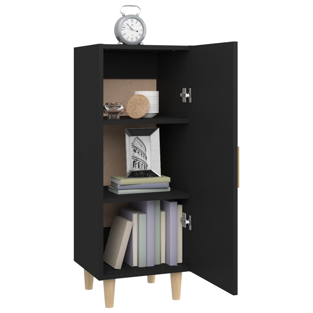 vidaXL Buffet noir 34,5x34x90 cm Bois d'ingénierie
