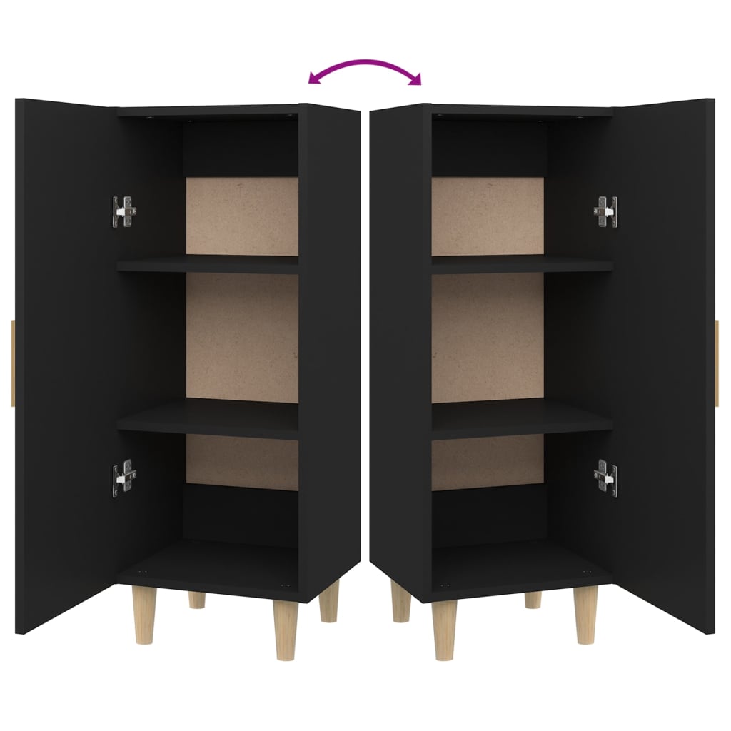 vidaXL Buffet noir 34,5x34x90 cm Bois d'ingénierie