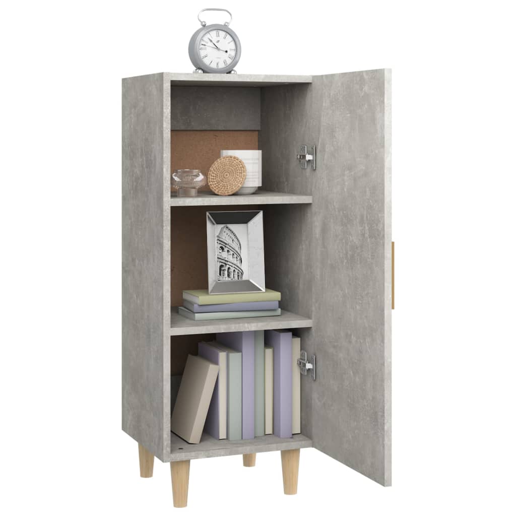 vidaXL Buffet gris béton 34,5x34x90 cm Bois d'ingénierie