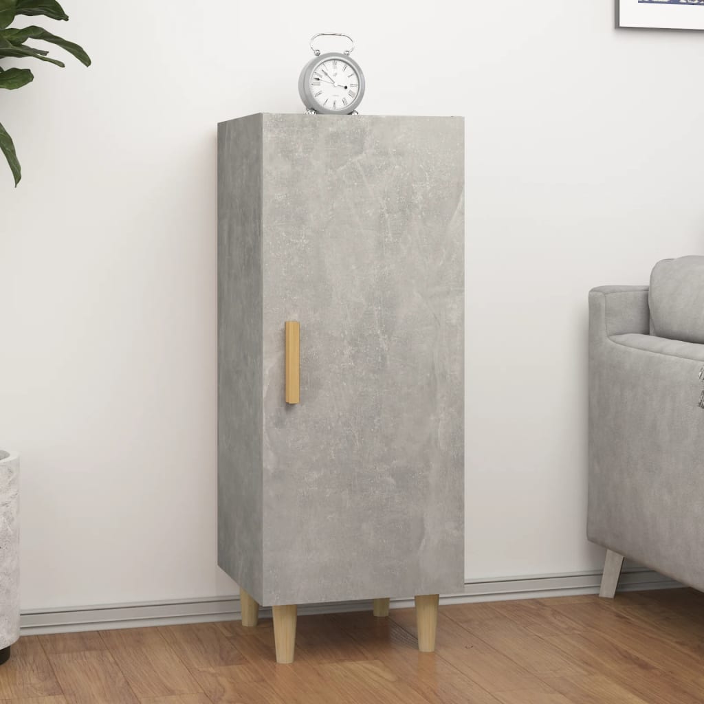 vidaXL Buffet gris béton 34,5x34x90 cm Bois d'ingénierie