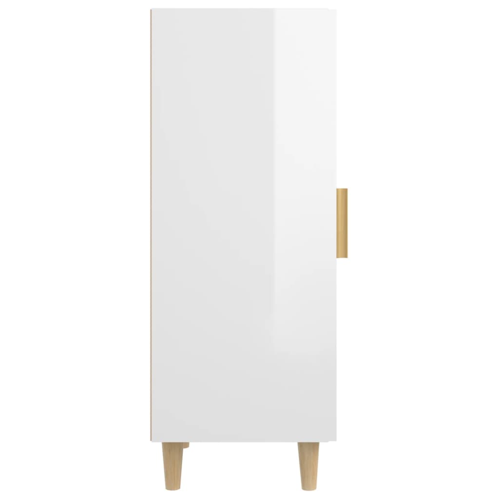 vidaXL Buffet haut brillant blanc 34,5x34x90 cm Bois d'ingénierie