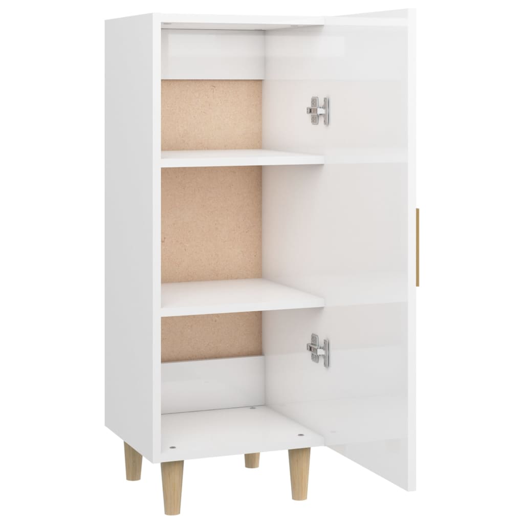 vidaXL Buffet haut brillant blanc 34,5x34x90 cm Bois d'ingénierie