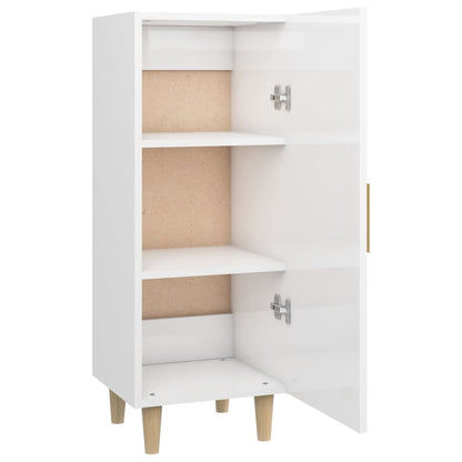 vidaXL Buffet haut brillant blanc 34,5x34x90 cm Bois d'ingénierie