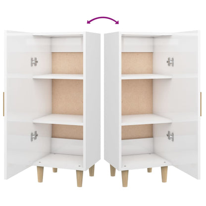 vidaXL Buffet haut brillant blanc 34,5x34x90 cm Bois d'ingénierie
