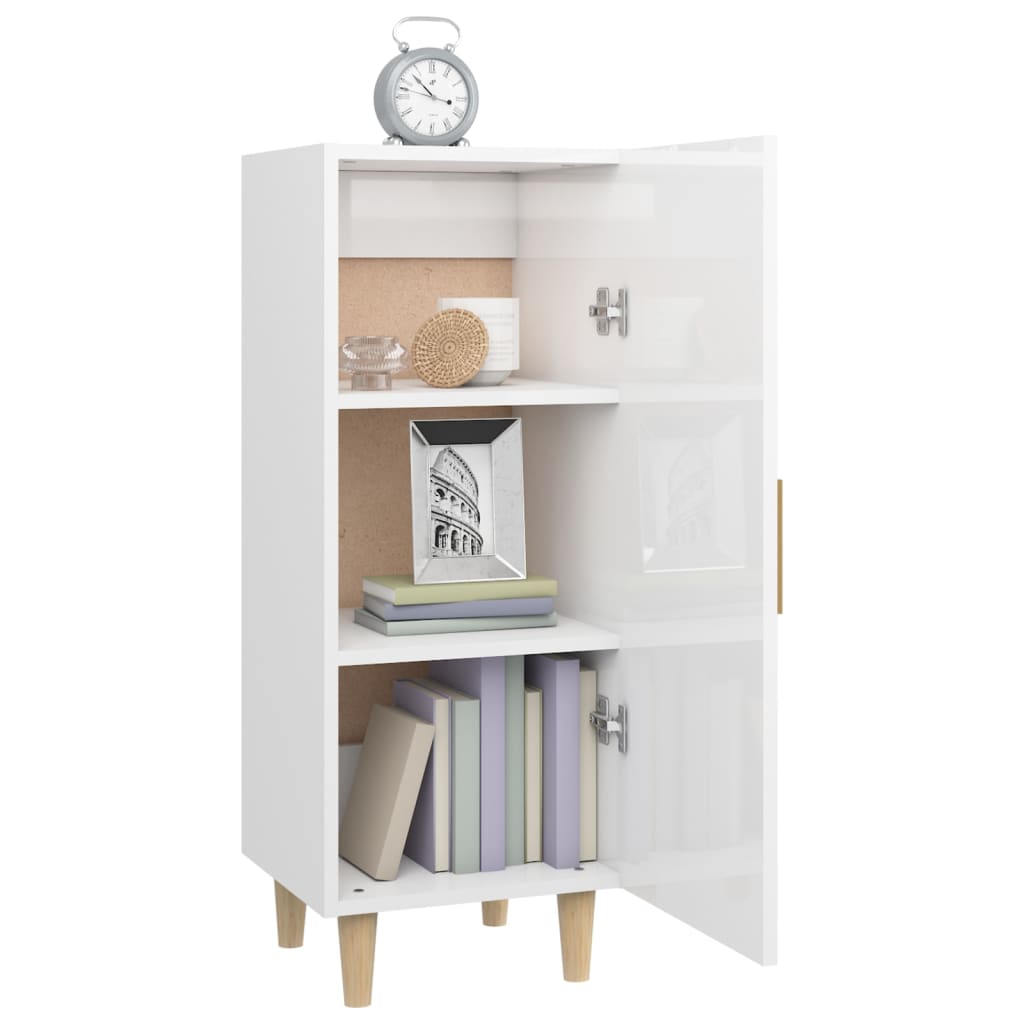 vidaXL Buffet haut brillant blanc 34,5x34x90 cm Bois d'ingénierie