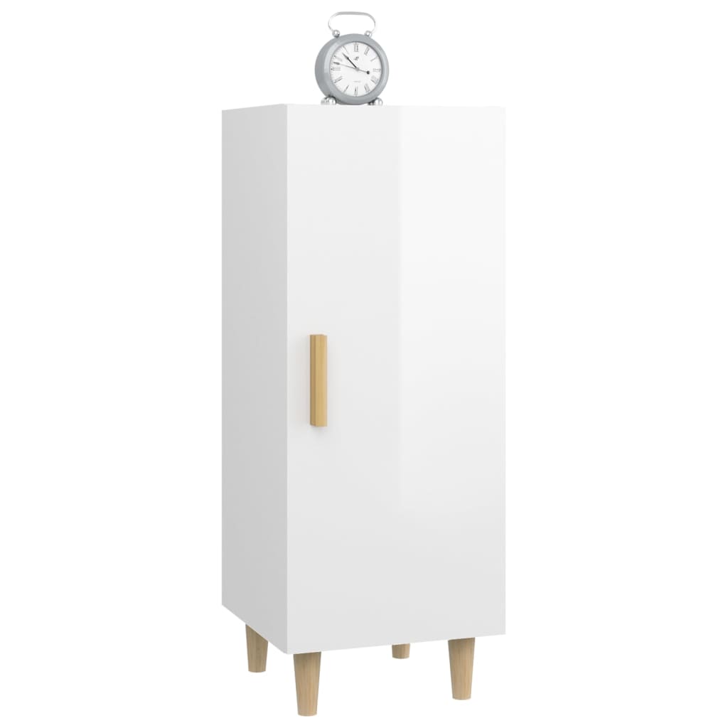 vidaXL Buffet haut brillant blanc 34,5x34x90 cm Bois d'ingénierie