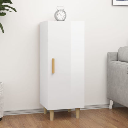 vidaXL Buffet haut brillant blanc 34,5x34x90 cm Bois d'ingénierie