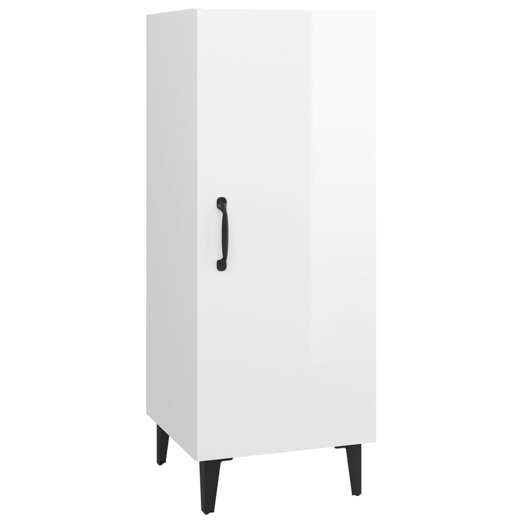 vidaXL Buffet haut brillant blanc 34,5x34x90 cm Bois d'ingénierie