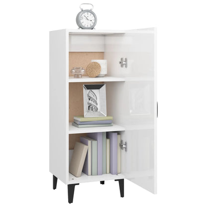 vidaXL Buffet haut brillant blanc 34,5x34x90 cm Bois d'ingénierie