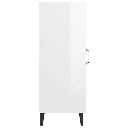 vidaXL Buffet haut brillant blanc 34,5x34x90 cm Bois d'ingénierie